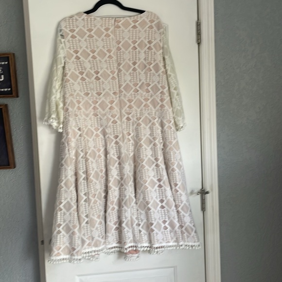 Elegant Lace V-Neck Dress - Cream - Eliza J - 18W - like new - plus - Picture 6 of 6